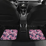 Vintage Pink Peony Floral Print Front and Back Car Floor Mats