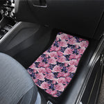 Vintage Pink Peony Floral Print Front and Back Car Floor Mats