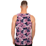 Vintage Pink Peony Floral Print Men's Tank Top