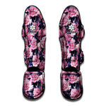 Vintage Pink Peony Floral Print Muay Thai Shin Guard