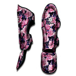 Vintage Pink Peony Floral Print Muay Thai Shin Guard