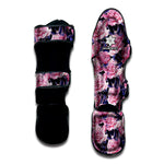 Vintage Pink Peony Floral Print Muay Thai Shin Guard