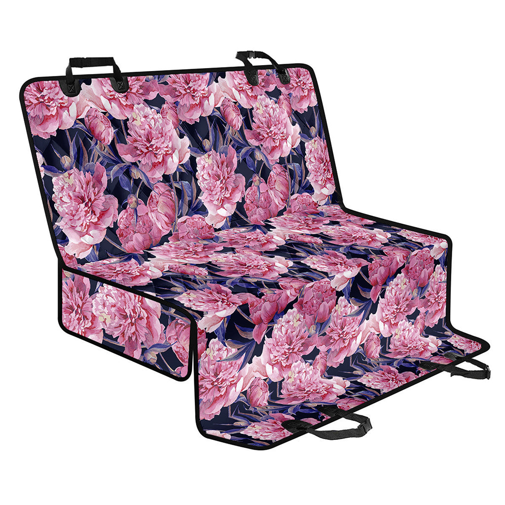 Vintage Pink Peony Floral Print Pet Car Back Seat Cover