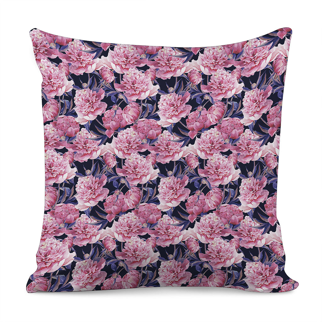 Vintage Pink Peony Floral Print Pillow Cover