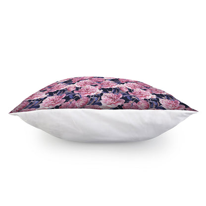 Vintage Pink Peony Floral Print Pillow Cover