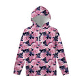 Vintage Pink Peony Floral Print Pullover Hoodie