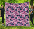 Vintage Pink Peony Floral Print Quilt
