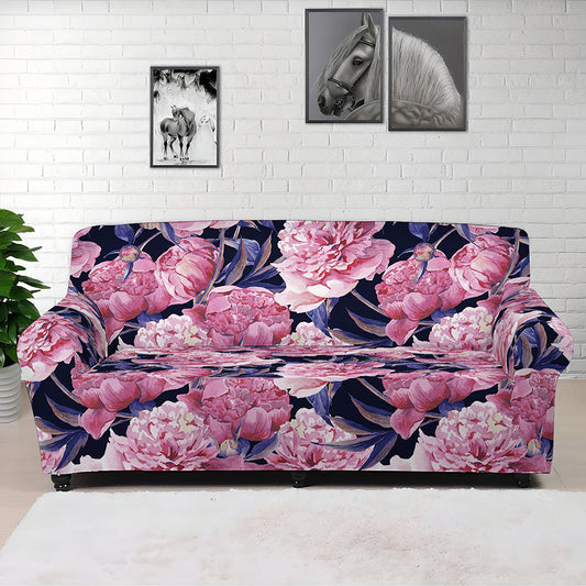 Vintage Pink Peony Floral Print Sofa Cover