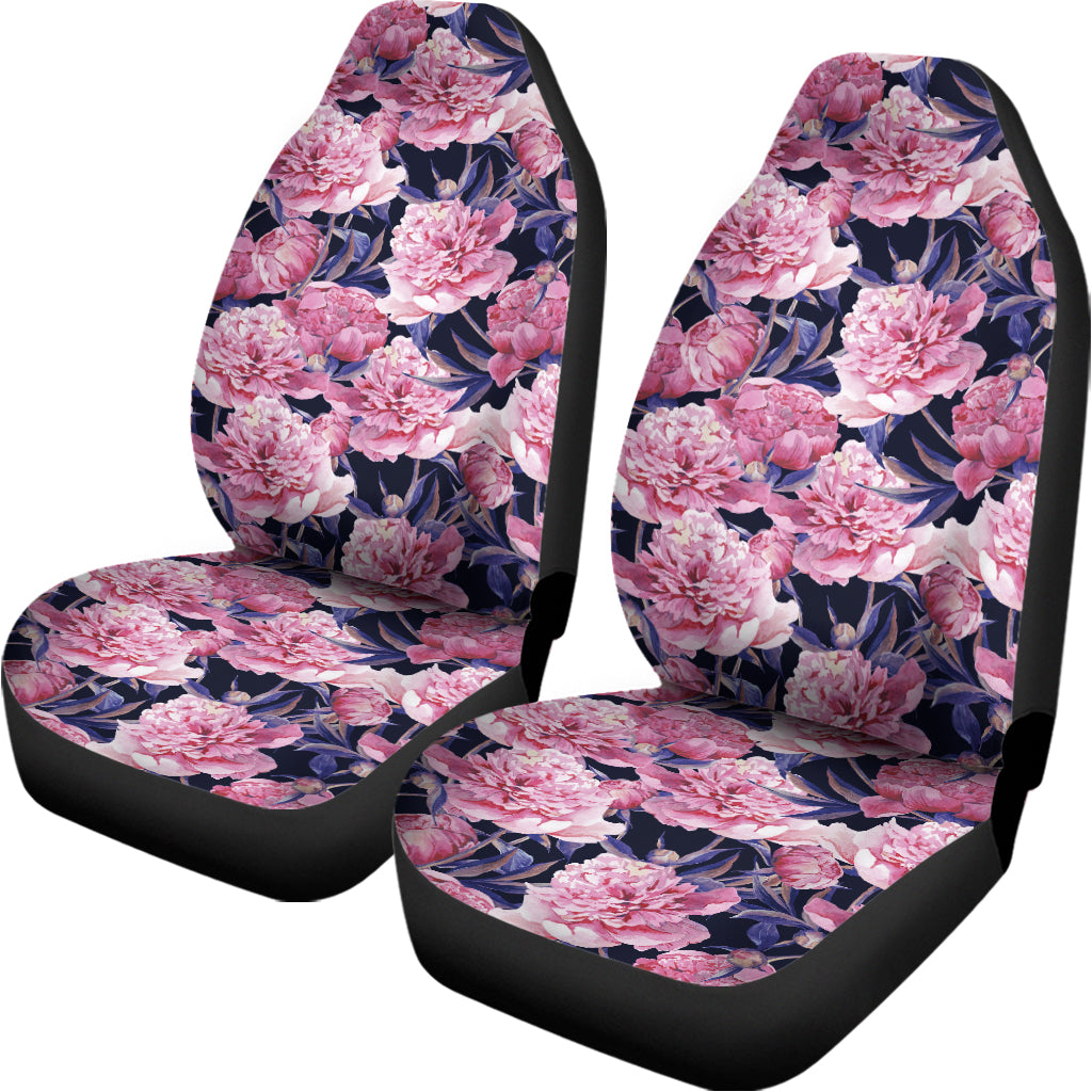Vintage Pink Peony Floral Print Universal Fit Car Seat Covers