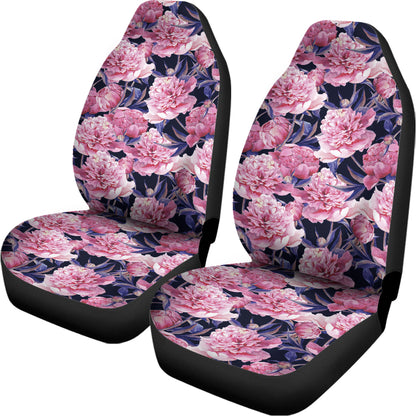 Vintage Pink Peony Floral Print Universal Fit Car Seat Covers