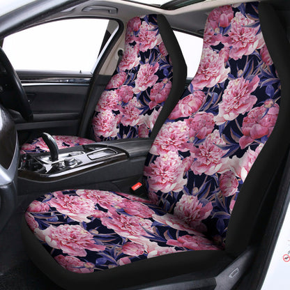 Vintage Pink Peony Floral Print Universal Fit Car Seat Covers