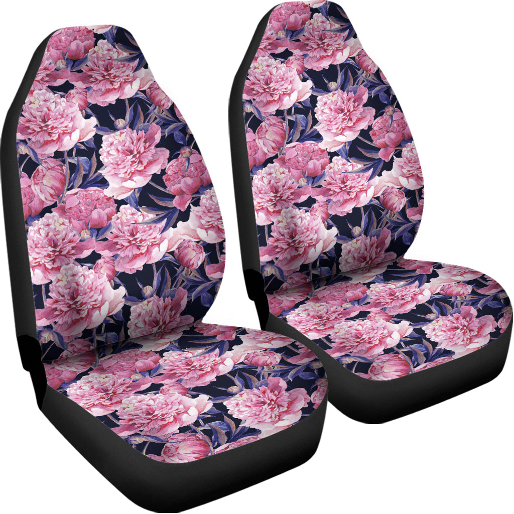 Vintage Pink Peony Floral Print Universal Fit Car Seat Covers