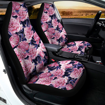 Vintage Pink Peony Floral Print Universal Fit Car Seat Covers
