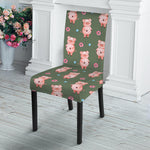 Vintage Pink Pig Pattern Print Dining Chair Slipcover