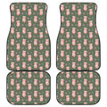 Vintage Pink Pig Pattern Print Front and Back Car Floor Mats