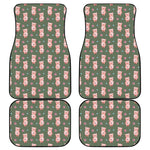 Vintage Pink Pig Pattern Print Front and Back Car Floor Mats