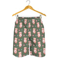 Vintage Pink Pig Pattern Print Men's Shorts