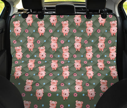 Vintage Pink Pig Pattern Print Pet Car Back Seat Cover
