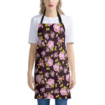 Vintage Pink Rose Floral Pattern Print Apron