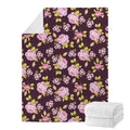 Vintage Pink Rose Floral Pattern Print Blanket