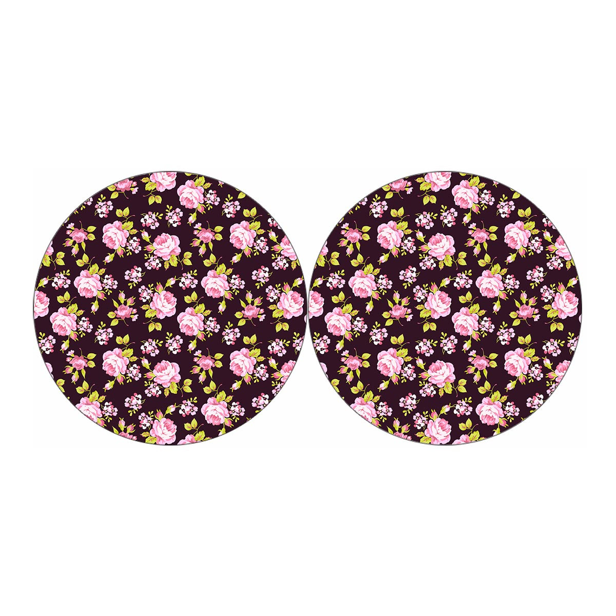 Vintage Pink Rose Floral Pattern Print Car Coasters