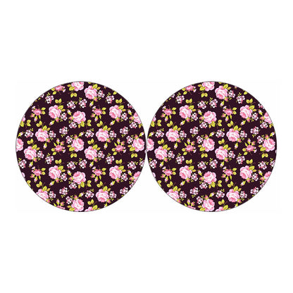 Vintage Pink Rose Floral Pattern Print Car Coasters