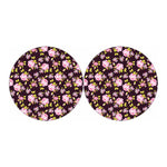 Vintage Pink Rose Floral Pattern Print Car Coasters