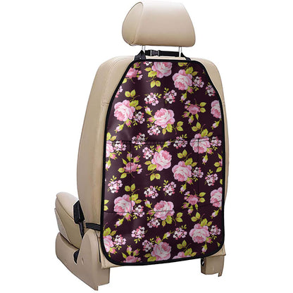Vintage Pink Rose Floral Pattern Print Car Seat Organizers