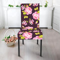 Vintage Pink Rose Floral Pattern Print Dining Chair Slipcover
