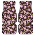 Vintage Pink Rose Floral Pattern Print Front and Back Car Floor Mats