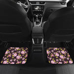 Vintage Pink Rose Floral Pattern Print Front and Back Car Floor Mats