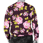 Vintage Pink Rose Floral Pattern Print Men's Crewneck Sweatshirt GearFrost