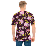 Vintage Pink Rose Floral Pattern Print Men's T-Shirt