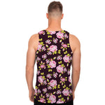 Vintage Pink Rose Floral Pattern Print Men's Tank Top