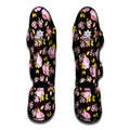 Vintage Pink Rose Floral Pattern Print Muay Thai Shin Guards