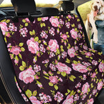 Vintage Pink Rose Floral Pattern Print Pet Car Back Seat Cover