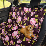 Vintage Pink Rose Floral Pattern Print Pet Car Back Seat Cover