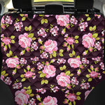 Vintage Pink Rose Floral Pattern Print Pet Car Back Seat Cover