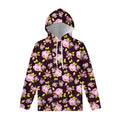 Vintage Pink Rose Floral Pattern Print Pullover Hoodie