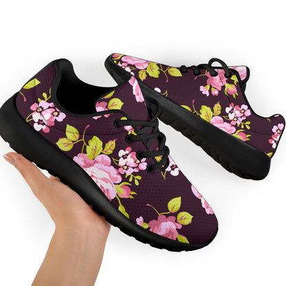 Vintage Pink Rose Floral Pattern Print Sport Shoes GearFrost