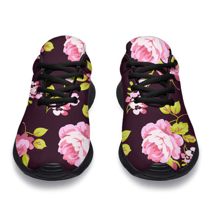 Vintage Pink Rose Floral Pattern Print Sport Shoes GearFrost