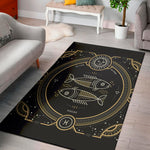 Vintage Pisces Zodiac Sign Print Area Rug