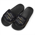 Vintage Pisces Zodiac Sign Print Black Slide Sandals
