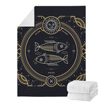 Vintage Pisces Zodiac Sign Print Blanket