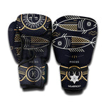 Vintage Pisces Zodiac Sign Print Boxing Gloves