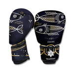 Vintage Pisces Zodiac Sign Print Boxing Gloves
