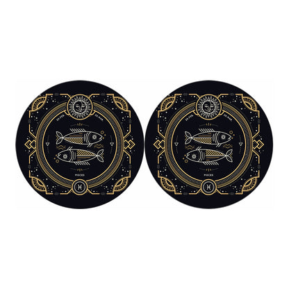 Vintage Pisces Zodiac Sign Print Car Coasters