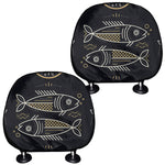 Vintage Pisces Zodiac Sign Print Car Headrest Covers