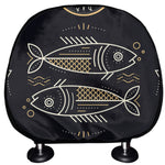 Vintage Pisces Zodiac Sign Print Car Headrest Covers