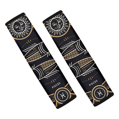 Vintage Pisces Zodiac Sign Print Car Seat Belt Covers